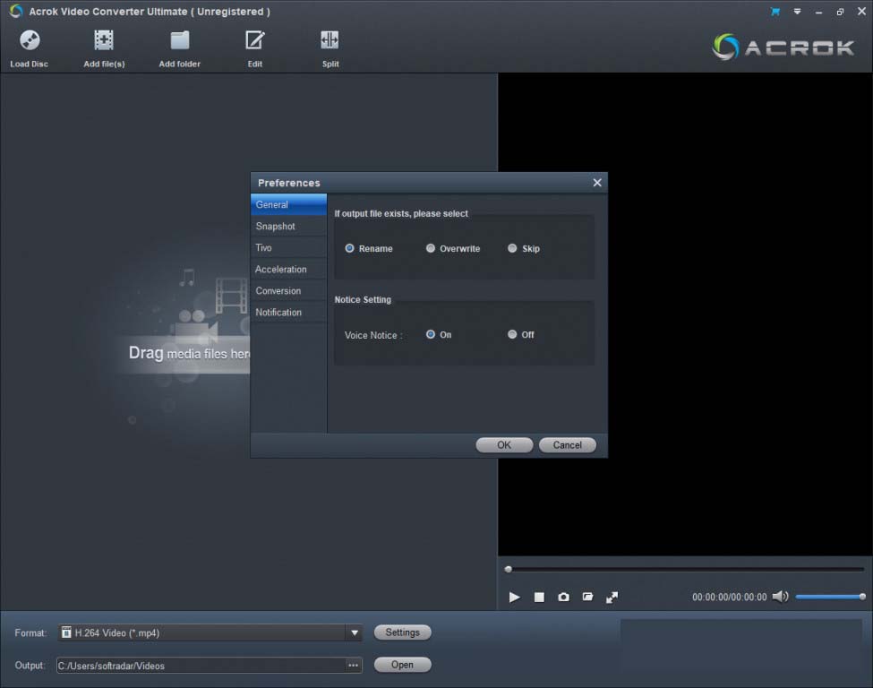 acrok video converter blu ray to dvd